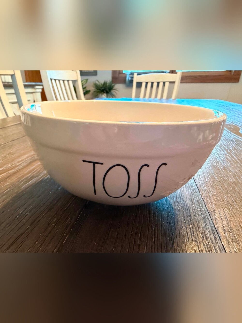 NWOT Rae Dunn by Magenta "Toss" Serving Bowl, 3.5" Tall × 6" Diameter